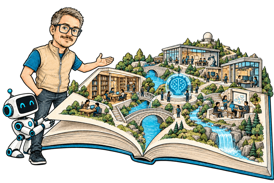 Fiodar welcomes readers to an open book unfolding into a connected engineering campus of teams, libraries, and workshops.