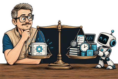 Fiodar weighs an engineering outcome against review, time, and computing costs.